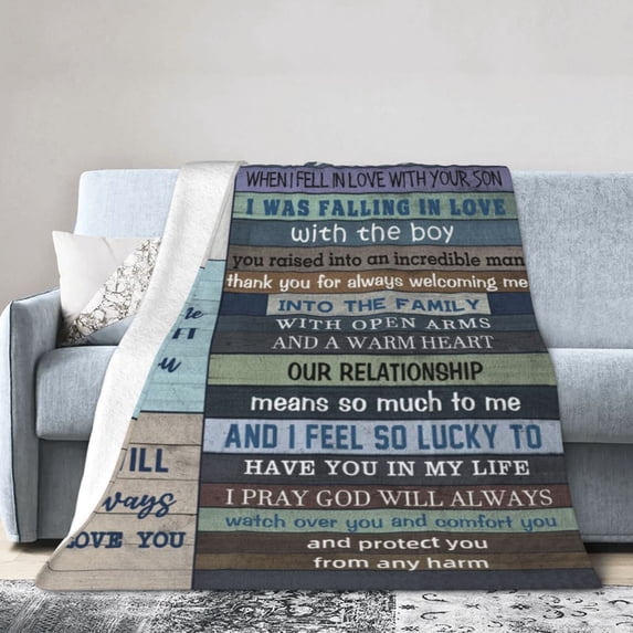 Wijzvio To My Mother-In-Law Throw Blanket Soft Fuzzy Fleece Blanket For Couch Bed Living Room Decoration 60"X50"