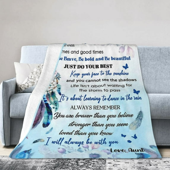 Wijzvio To My Niece Throw Blanket Soft Fuzzy Fleece Blanket For Couch Bed Living Room Decoration 60"X50"