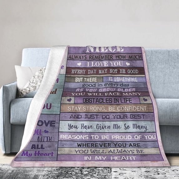 Wijzvio To My Niece Throw Blanket Soft Fuzzy Fleece Blanket For Couch Bed Living Room Decoration 60"X50"