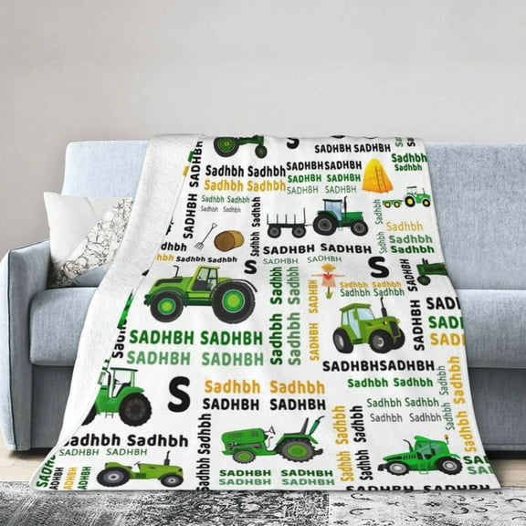 Wijzvio Tractor Truck For Boys Throw Blanket Soft Fuzzy Fleece Blanket For Couch Bed Living Room Decoration 40"X30"