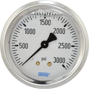 Wika 2-1/2" Dial, 1/4 Thread, 0-3,000 Scale Range, Pressure Gauge Center Back Connection Mount, Accurate to 1.5% of Scale