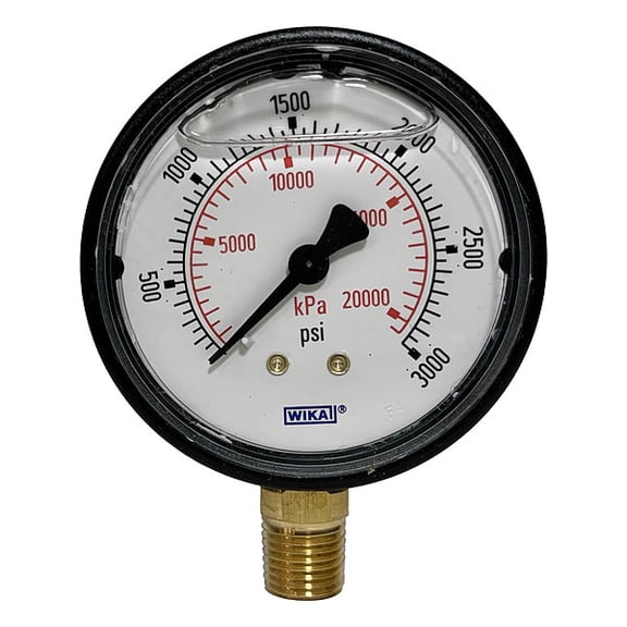 Wika Pressure Gauge ,2-1/2" Dial Size,Bottom 113.13.25.3000.L