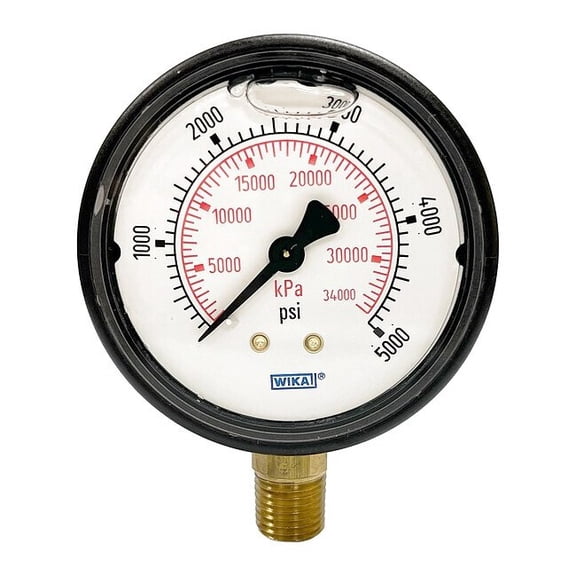 Wika Pressure Gauge ,2-1/2" Dial Size,Bottom 113.13.25.5000.L