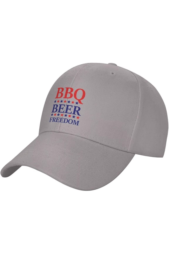 Wikjxiz BBQ Beer Freedom Hat Black Baseball Cap Men Women Adjustable Sports Sunhat Classic Dad Hat