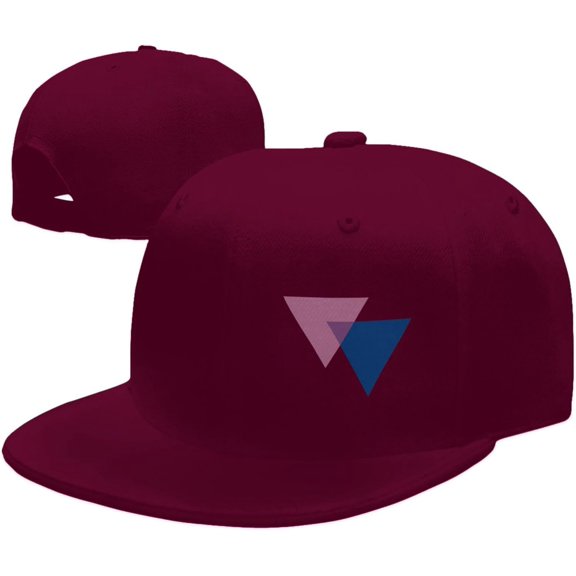 Wikjxiz Bisexual Pride Triangles in Pride Hats for Men Women Adjustable Flat Bill Brim Dad Hats Fashion Baseball Cap Black