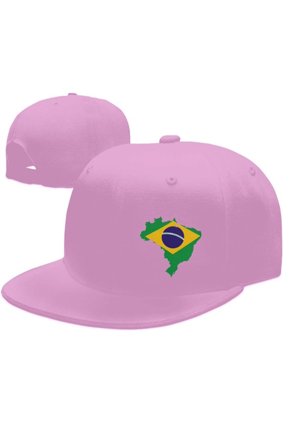 Wikjxiz Brasil Flag of Brazil Hats for Men Women Adjustable Flat Bill Brim Trucker Hats Hip Hop Baseball Cap Black
