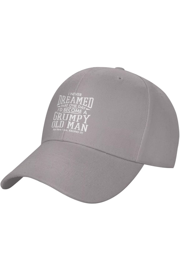 Wikjxiz I Never Dreamed That I'd Become A Grumpy Old Man Hat Black Baseball Cap Men Women Adjustable Sports