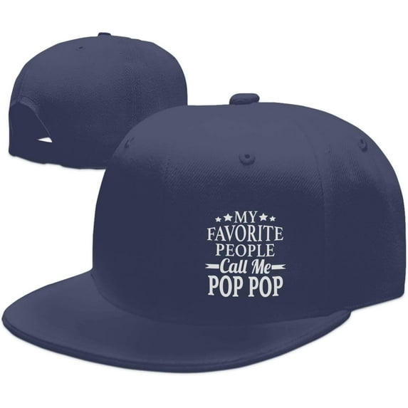 Wikjxiz My Favorite People Call Me Pop Pop Hats for Men Women Adjustable Flat Bill Brim Trucker Hats