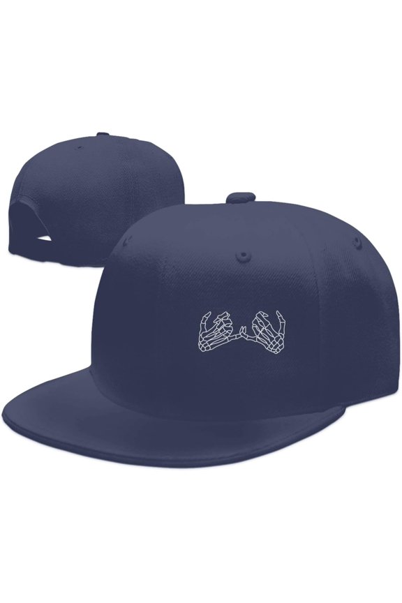 Wikjxiz Skull Hand Fingers Promise Hats for Men Women Adjustable Flat Bill Brim Dad Hats Golf Baseball Cap Black