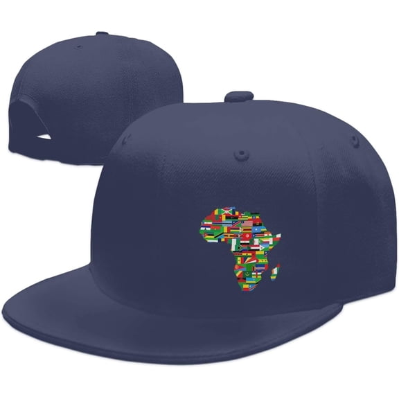 Wikjxiz South African Flag Africa Map Hats for Men Women Adjustable Flat Bill Brim Trucker Hats Hip Hop Baseball Cap Black