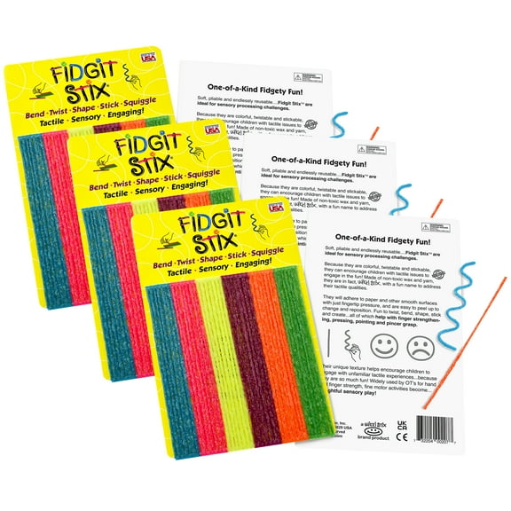 Wikki Stix Fidgit Stix, 42 Per Pack, 3 Packs
