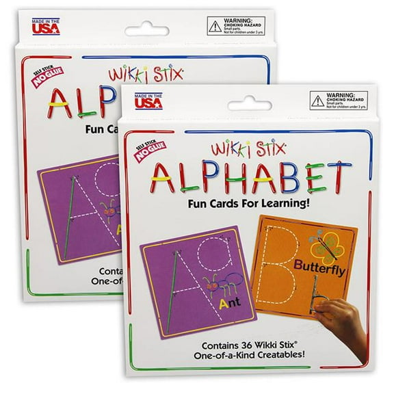 Wikki Stix WKX606-2 Alphabet Cards Set, Multi Color - Case of 2