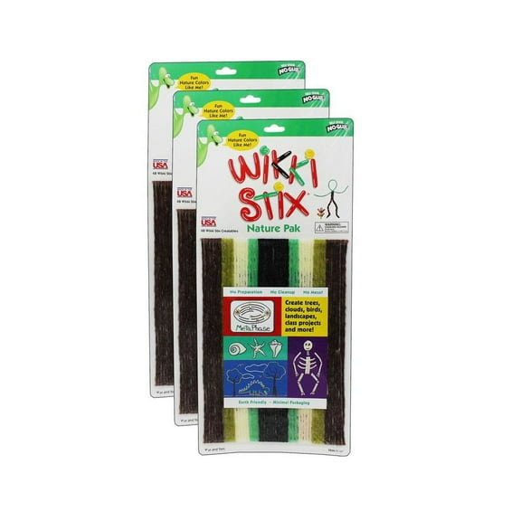 Wikki Stix Wikki Stix Nature Colors 48/Pack 3 Packs (WKX802-3)