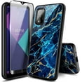 thumbnail image 1 of Wiko Ride 3 Phone Case Case with Tempered Glass Screen Protector (Full Coverage), Hybrid Defender Protective Shockproof Rugged Durable Case (Sapphire), 1 of 7
