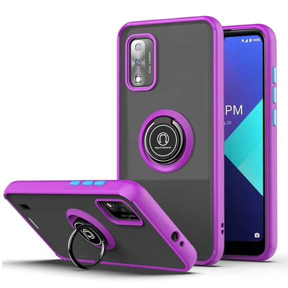 Wiko Ride 3 Phone Case, Slim Protective Kickstand Magnetic Ring for Wiko Ride 3 Phone Case Purple