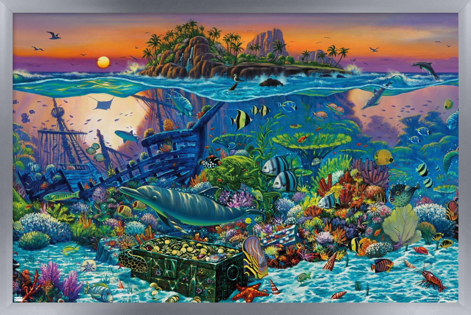 Wil Cormier - Coral Reef Wall Poster, 14.725" x 22.375", Framed