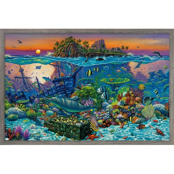 Wil Cormier - Coral Reef Wall Poster, 22.375" x 34", Framed
