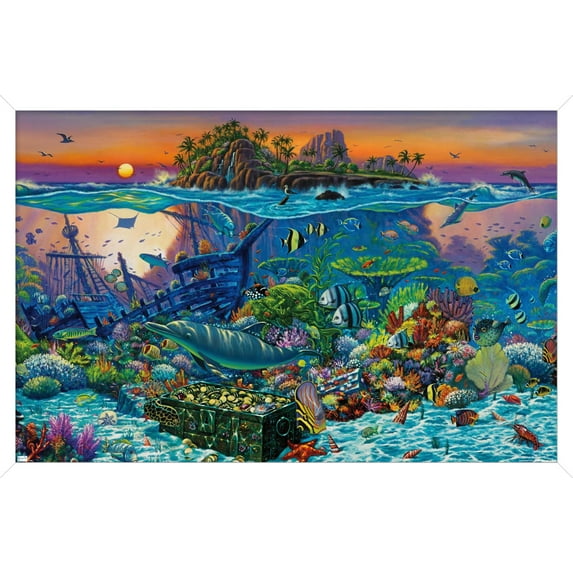 Wil Cormier - Coral Reef Wall Poster, 22.375" x 34", Framed