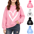 thumbnail image 1 of Wilak Girls Heart Printed Hoodies Sweatshirts Long Sleeve Pullover Cute Casual Soft Kids Fall Tops Pink 8T, 1 of 7