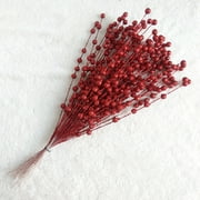 Wiland 45pcs Artificial Glitter Berry Stem Ornaments, Decorative Bead Sticks, Glittery Twigs, Picks, Branches for Christmas Tree, Small Vase, Holiday, Wedding, Party (13 Inches)