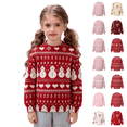 thumbnail image 1 of Wilark Girls Christmas Sweater Size 11-12 Years, Cute Long Sleeve Crew Neck Pullover Kids Festival Tops Red, 1 of 8