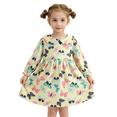 thumbnail image 1 of Wilark Girls Cotton Dress Cute Casual Printed Long Sleeve Fall A Line Dress Yellow 5, 1 of 9