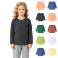 thumbnail image 1 of Wilark Girls Cotton T Shirts Casual Fall Long Sleeve Crew Neck Kids Basic Tees Dark Gray 4T, 1 of 7