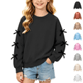 thumbnail image 1 of Wilark Girls Crew Neck Sweatshirts Cute Casual Pullover Long Sleeve Kids Fall Clothing Black 8, 1 of 9