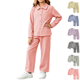 thumbnail image 1 of Wilark Girls Plaid Outfit Sets Size 10-12, Comfy Soft Warm Lounge Long Sleeve Casual Kids Fall Winter Loungewears Pink 10, 1 of 7