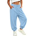 thumbnail image 1 of Wilark Girls Sweatpants with Pockets Fashion Drawstring Elastic Waist Casual Running Baggy Joggers for Kids Blue 14, 1 of 9