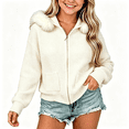 thumbnail image 1 of Wilark Girls Zip Up Sweater Coats with Pockets Fall Winter Long Sleeve Casual Trendy Hooded Cute Cardigan Sweater White 10, 1 of 7