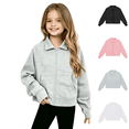 thumbnail image 1 of Wilark Girls Zip Up Sweatshirts Size 2-12, Collared Long Sleeve Fashion Casual Kids Fall Jackets Gray, 1 of 6