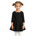 thumbnail image 1 of Wilark Toddler Girls Dress Long Sleeve Casual Knitting Cotton Square Neck Fall A Line Dress Black 3 T, 1 of 7