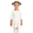 thumbnail image 1 of Wilark Toddler Girls Dress Square Neck Knitting Cotton Casual Long Sleeve Fall A Line Dress White 2 T, 1 of 7