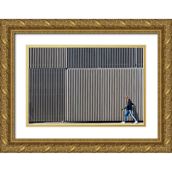 Wilbers, Wiebe 14x11 Gold Ornate Wood Framed with Double Matting Museum Art Print Titled - Planks