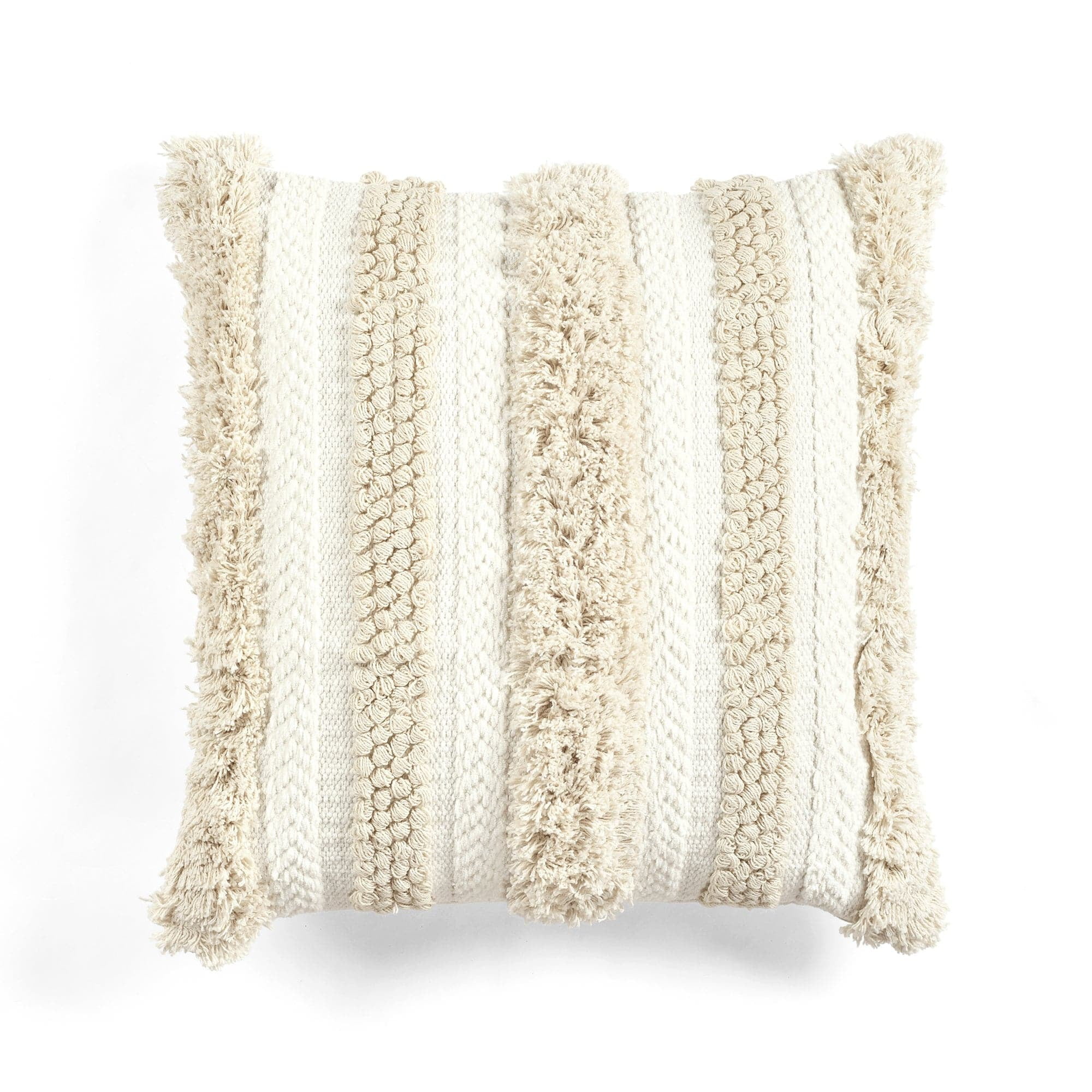 Ivory Cotton Euro Tufted Decorative Pillow Cover