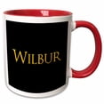 thumbnail image 1 of Wilbur common male name in the America. Yellow on black gift 11oz Two-Tone Red Mug mug-340138-5, 1 of 3