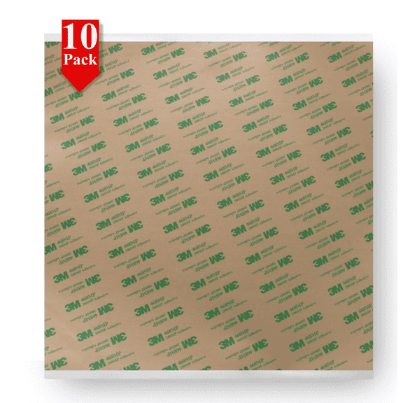 Wilbur's Finest 3M 468MP Double-Sided Adhesive Transfer Tape Sheets, 12" x 12", 10 Pack