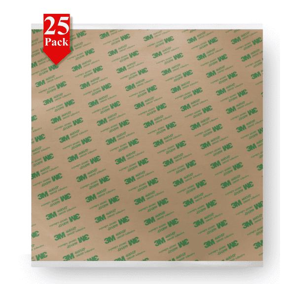 Wilbur's Finest 3M 468MP Double-Sided Adhesive Transfer Tape Sheets, 25 Pack, 12" x 12"