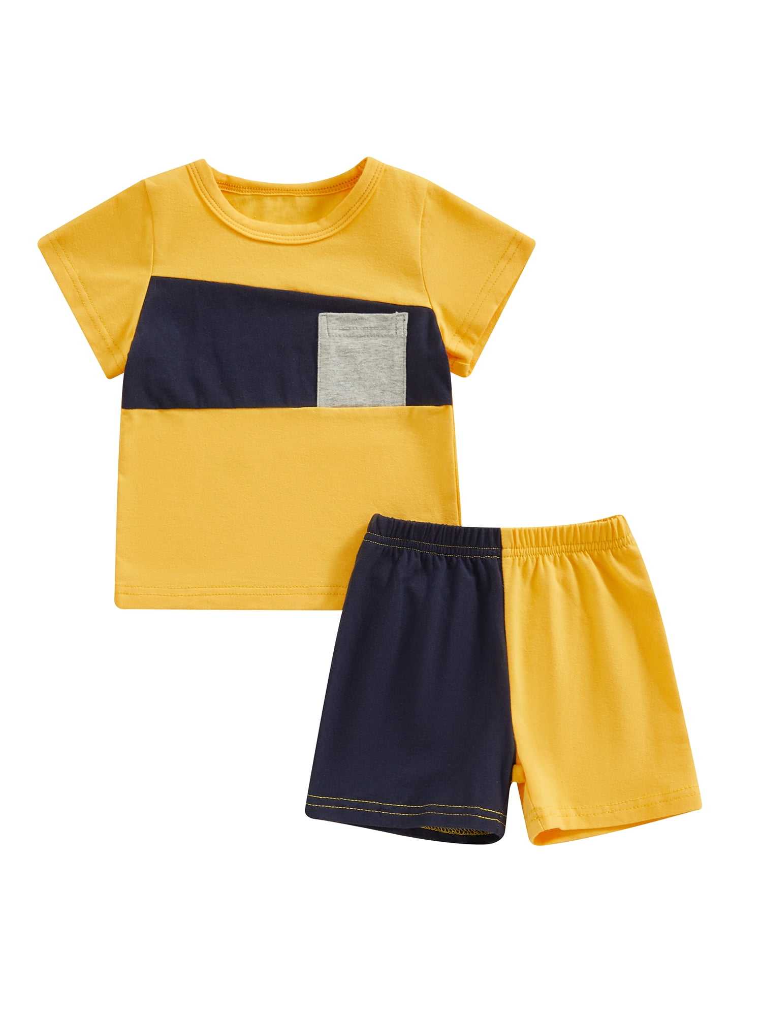 Wilcliar Toddler Baby Boys Summer Shorts Set Short Sleeve Contrast