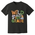 thumbnail image 1 of Wild About First Grade Funny Teacher Student Zoo Safari Gift Comfort Color T-Shirt, 1 of 4
