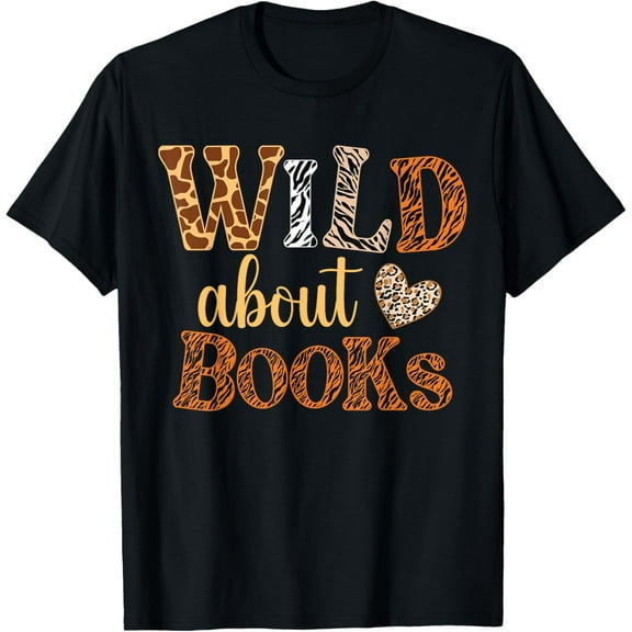 Wild About Reading Books - Bookworm Library Day Teacher T-Shirt for Men Women Kids100% cotton short-sleeved shirt for both men and women