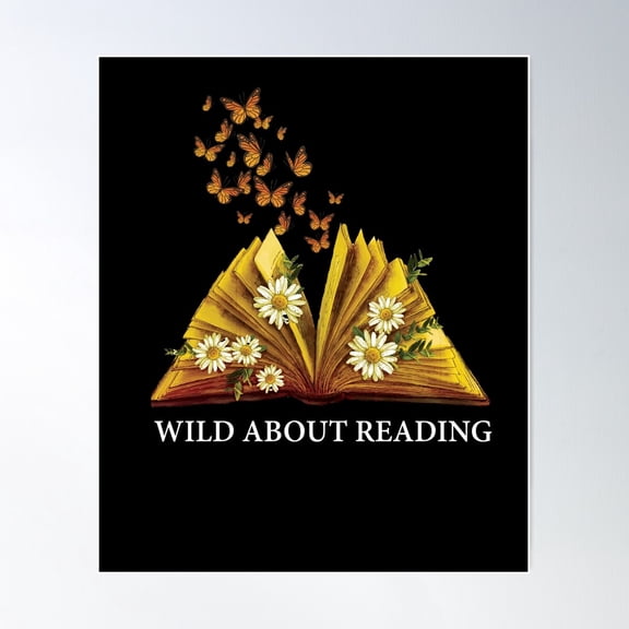 Wild About Reading Dr Teacher Red And White Stripe Poster Wall Art, Modern Wall Decor For Living Room Bedroom, 12x18 UNFRAMED