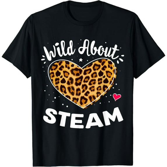 Wild About STEAM Leopard Squad STEM Back To School Day T-Shirt