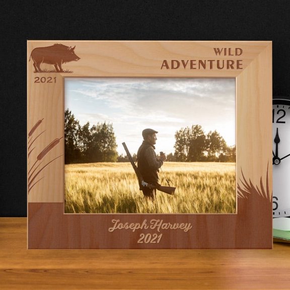 Wild Adventure Personalized Wooden Frame-10" x 8" Brown Horizontal