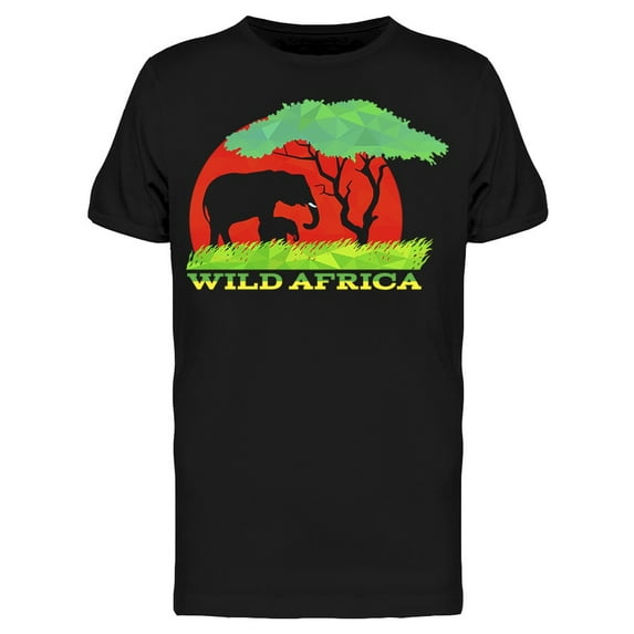 Wild Africa With Elephant T-Shirt Men -Image by Shutterstock, Male 3X-Large