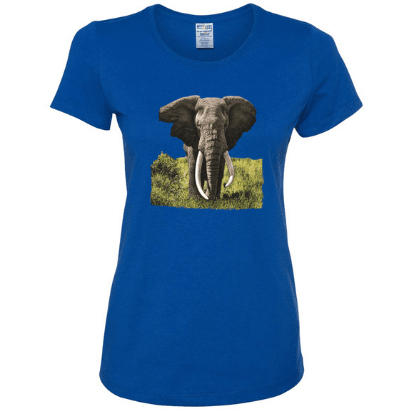 Wild African Forest Elephant Nature Animal Lover Womens Graphic T-Shirt