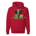 thumbnail image 1 of Wild African Forest Elephant Nature Fashion Graphic Hoodie Sweatshirt, Red, 2XL, 1 of 1