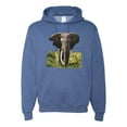 thumbnail image 1 of Wild African Forest Elephant Nature Fashion Graphic Hoodie Sweatshirt, Vintage Heather Blue, Large, 1 of 1