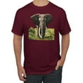 thumbnail image 1 of Wild African Forest Elephant Nature Fashion Graphic T-Shirt, Maroon, X-Large, 1 of 1